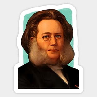 Norwegian playwright Henrik Ibsen Illustration Sticker